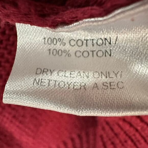 Trina‎ Turk Women's Burgundy Cold Shoulder V-Neck Sweater Short Sleeves ? Size - Picture 8 of 10